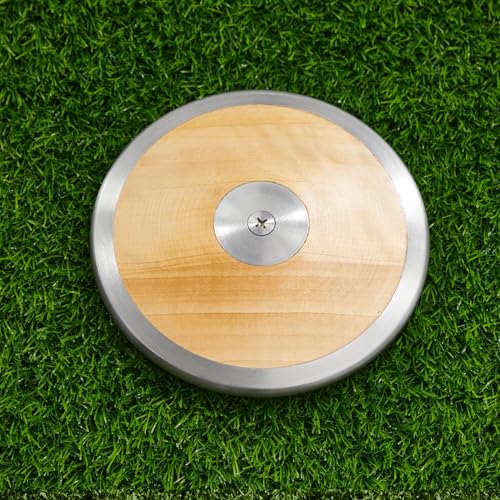 VercanMonth 2 Pcs Wood Discus Track and Field Discus Sports Training Equipment for High School and College Throwers Competition Practice(1.0 kg)