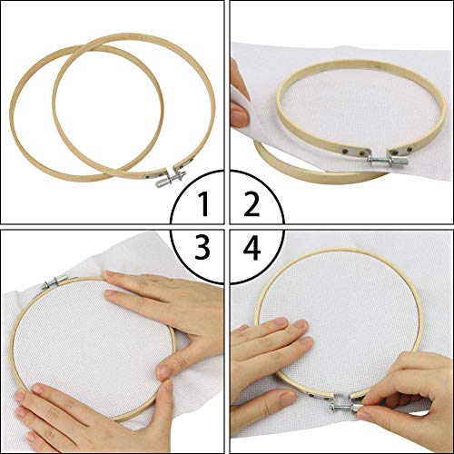12 Pieces 3 Inch Embroidery Hoops Bamboo Circle Cross Stitch Hoop Ring For Embroidery And Cross Stitch Hoop Ring Bulk Wholesale For Art Craft Handy Sewing #TOP3