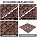 Plastic Interlocking Deck Tiles (44 PCS), 12x12 Inches Waterproof Outdoor Patio Flooring, Easy Snap Balcony Floor Tiles for Garden, Poolside, Backyard, Pathway, Indoor Use, Red Brown, Stripe Pattern