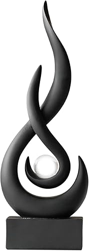 Miniatura 11 de Decoración moderna de mesa de arte abstracto, estatua de llama de resina, adornos centrales dorados modernos para sala de estar, gran idea de