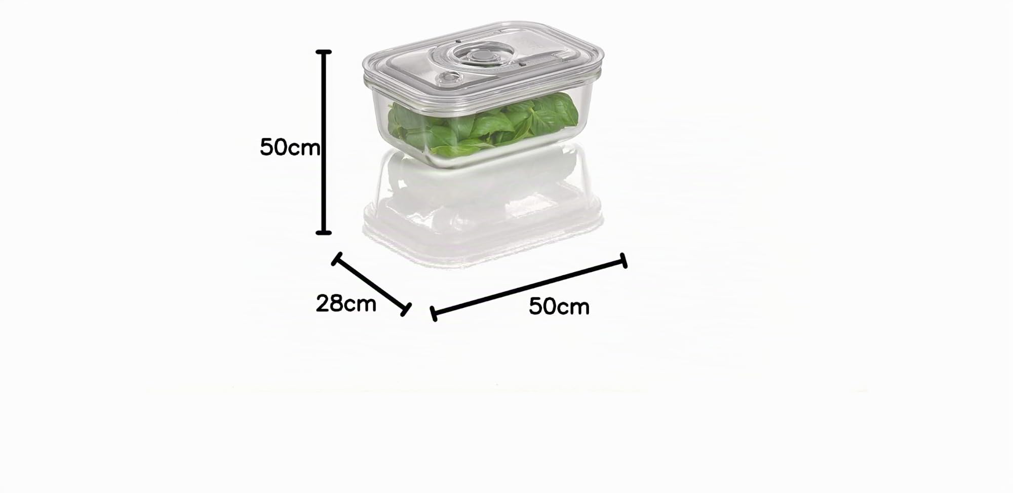 CASO VacuBoxx - Set di 4 contenitori sottovuoto rettangolari estremamente stabili in vetro borosilicato, senza BPA, resistenti al calore, lavabili in lavastoviglie, adatti al congelatore, insapore,