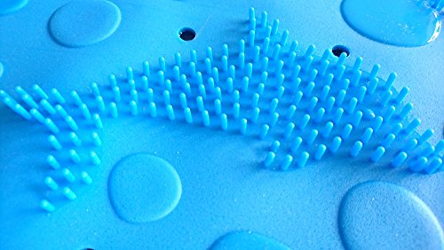 Papillon Non Slip Bath mat-Massage Dolphins Suction cups-65x37 cm, PVC, Blue, 65x37 cm