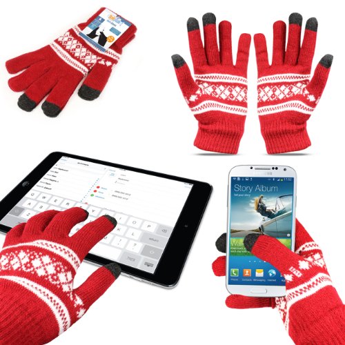 Twitfish Gants d'hiver pour écran tactile Motif flocons de neige Taille unique