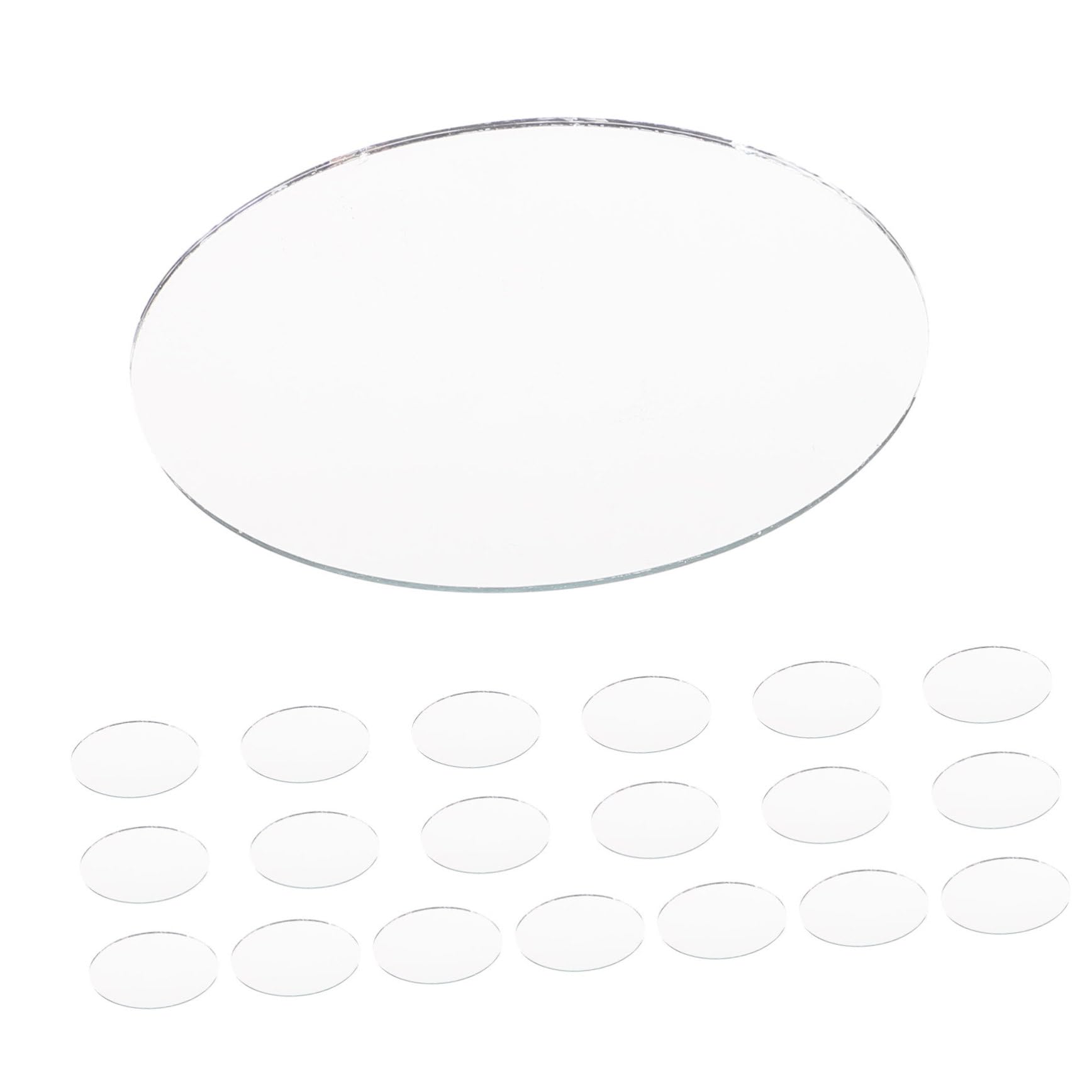 ARTSEWPLY 20Pcs Mini Oval DIY Mirror Lens for Makeup Crafts Small Unfinished Mirror for Art Projects Portable Design for Handbag Storage Durable and Convenient for Women