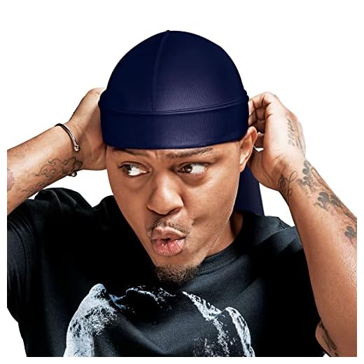 RED by Kiss Bow Wow X Power Wave Extreme Shine Silky Durag for Men Waves Silky Doo Rag (Navy)