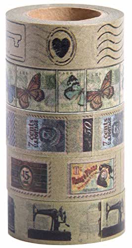 Washi Tape Set (Japanese Masking Tape) by MIKOKA, 0.6 Inches