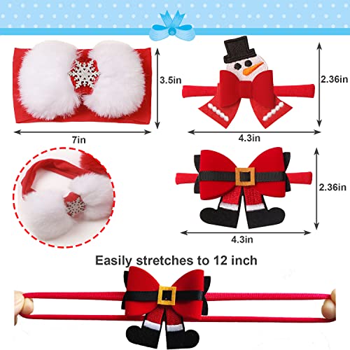 Fueawim Christmas Baby Headbands Snowman Santa Pants Plush Snow Bow Hairbands Christmas Headband For Baby Girl Newborn Infant Toddler #TOP5