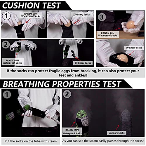 RANDY SUN Waterproof Breathable Socks, [SGS Certified] Unisex Novelty Skiing Trekking Hiking Wading Trail Socks4