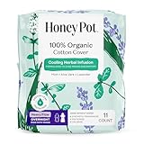 The Honey Pot Company - Herbal Sanitary Pads for Women - Heavy Flow Overnight w/Wings - Infused w/Essential Oils for Cooling Effect & Organic Cotton Cover - Feminine Care - 11 ct