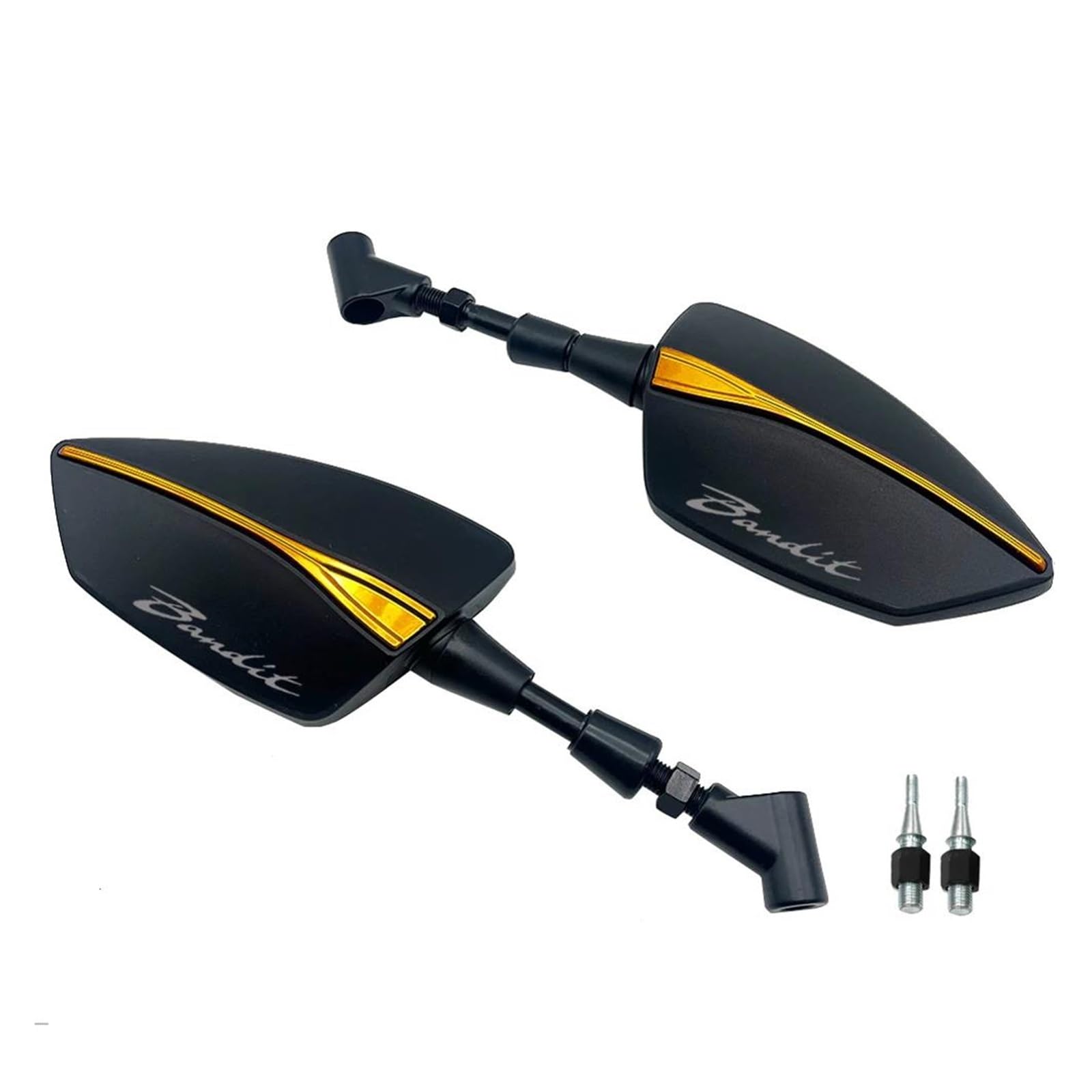 Rétroviseurs Latéraux de Moto pour Suzuki pour Bandit GSF400 600 650 650S 1200 1250S 600S M8/M10 Rétroviseurs Latéraux Réglables Universels(Or,with Logo)