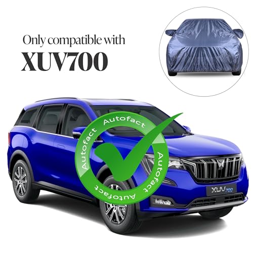Image of Autofact Premium Car Cover for XUV 700 | All Weather Water-Resistant Full Body Car Cover | Light-Weight Triple-Stitched Outdoor Shield with UV Protection, Dustproof & Heat-Resistant