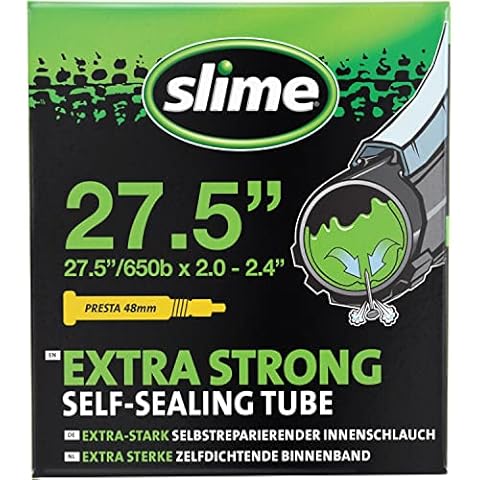 Slime 30023 Bike Inner Tube with Slime Puncture Sealant, Self Sealing, Prevent and Repair, Presta Valve, 50/60-584mm (27.5 (650b) x 2.0-2.4) Cover