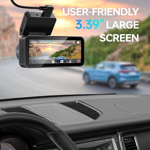 Dash Camera 2.5K QHD 3.39 IPS für Front- und Heckkamera mit kostenloser 32GB-Karte | Dashcam Auto...