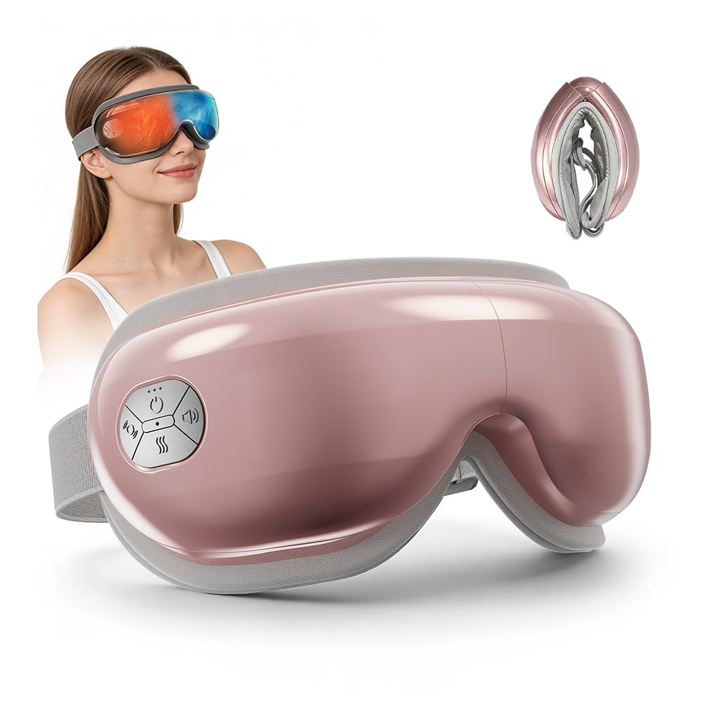 Eye Massager with Heat and Cooling Eye Mask for Migraine Heated Face Massager for Dry Eye Strain Relief
