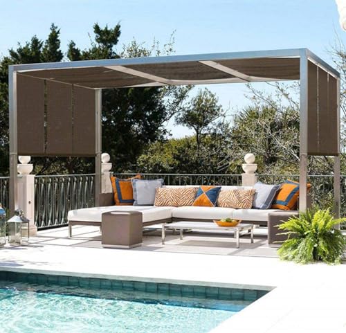 Toldo rectangular de 2x6 m marrón para sombra en patio y balcón 2