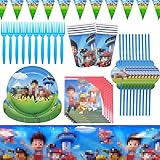 Hilloly Conjunto De Fiesta De Cumpleaños, 62 Piezas Paw Patrol Accesorios De...