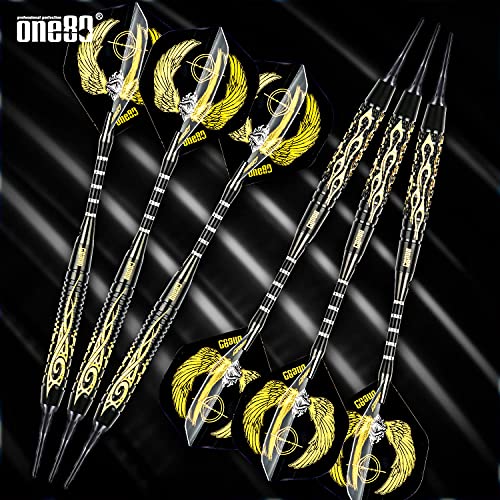 One80 Soft Tip Darts Set, 16Grams, 12 Pack Steel/Brass Barrel, With Extra Flights, Aluminum Shafts, Flight Protectors And Tool Kit #TOP4