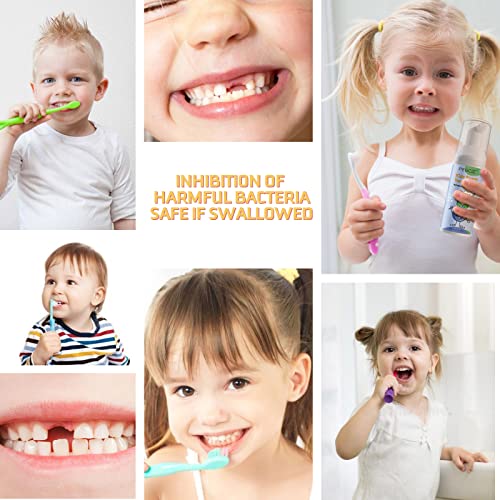 Foam Toothpaste Kids,Toddler Whitening Toothpaste With Low Fluoride & Natural Formula To Reduce Plaque,Kids Foaming Toothpaste For U Shaped Toothbrush For Children (Blueberry&Watermelon) #TOP1