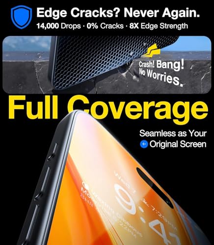 Image of Supershieldz DABEN Tempered Glass For iPhone 17 /16 Pro | 2 Pack, 6.3 inches, Screen Protector Guard, 10H Hardness, Military Grade Protection, Easy Install, Case-Friendly