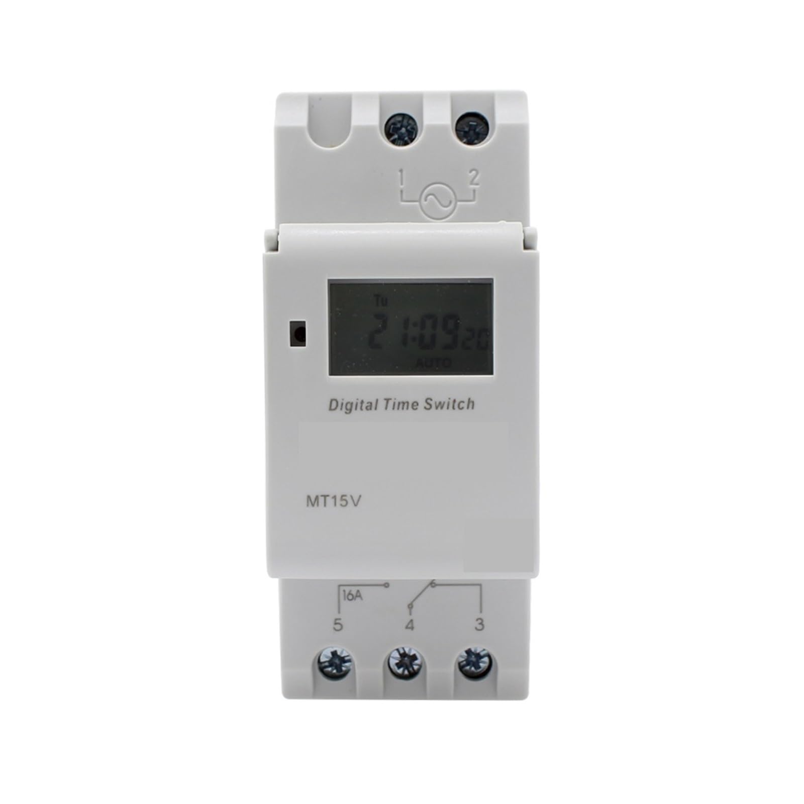 1PCS 16A 220VAC/250VAC Weekly LCD Programmable Timer Relay MT15 Digital Timer Switch Din Rail Mounted(12V)