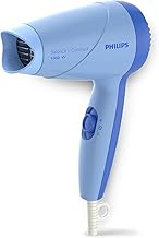 Philips 1000 Watt Compact Care Hair Dryer | ThermoProtect Technology prevents overheating | 2 Heat Settings (Hot/Warm) | HP8100/60 - Blue | Perfect Blow Dry For Him & Her | 2 years Guarantee