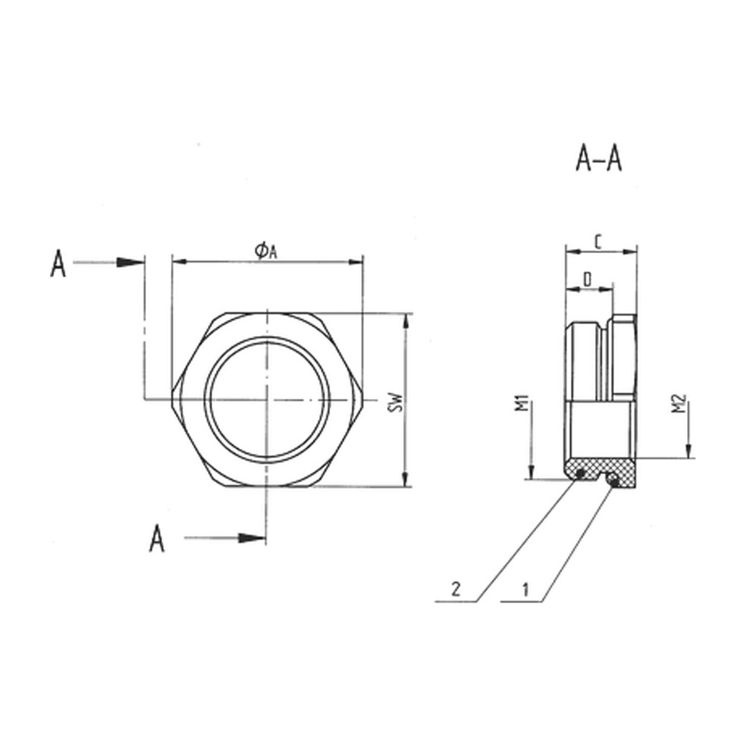 LAPP 52101972 SKINDICHT MR-M 6KT. 32X1,5/20X1,5 Kabelverschraubung Reduzierung mit O-Ring M32 M20 Me