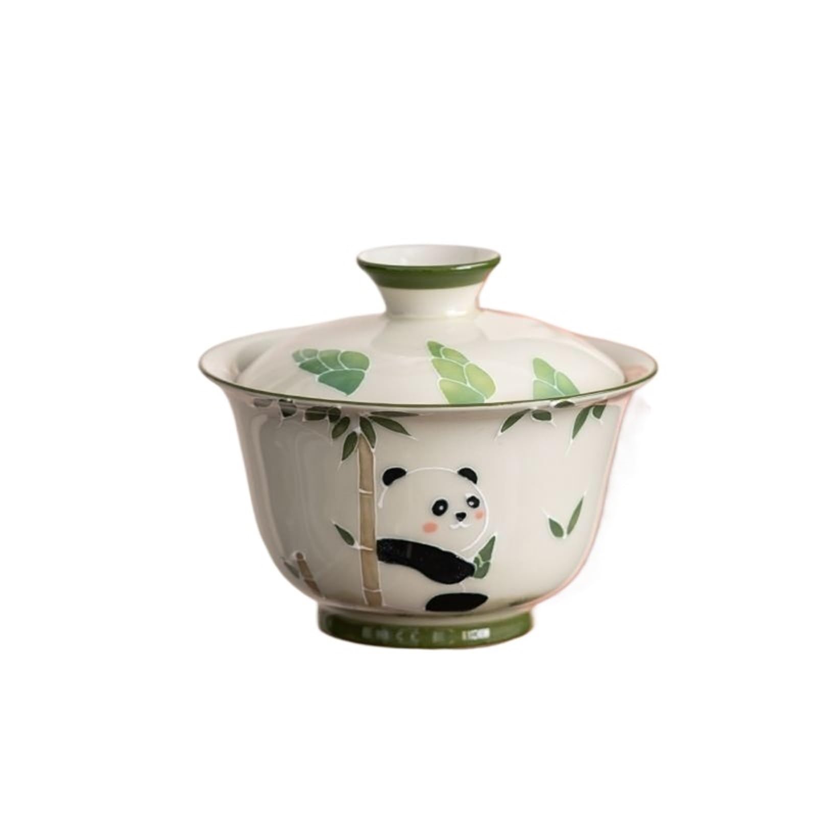 136 ml roślina popiół pokrywa miska ręcznie malowana ulga urocza panda herbata Tureen starożytny Gaiwan zaparzacz do herbaty kawiarnie kolekcja Teaware