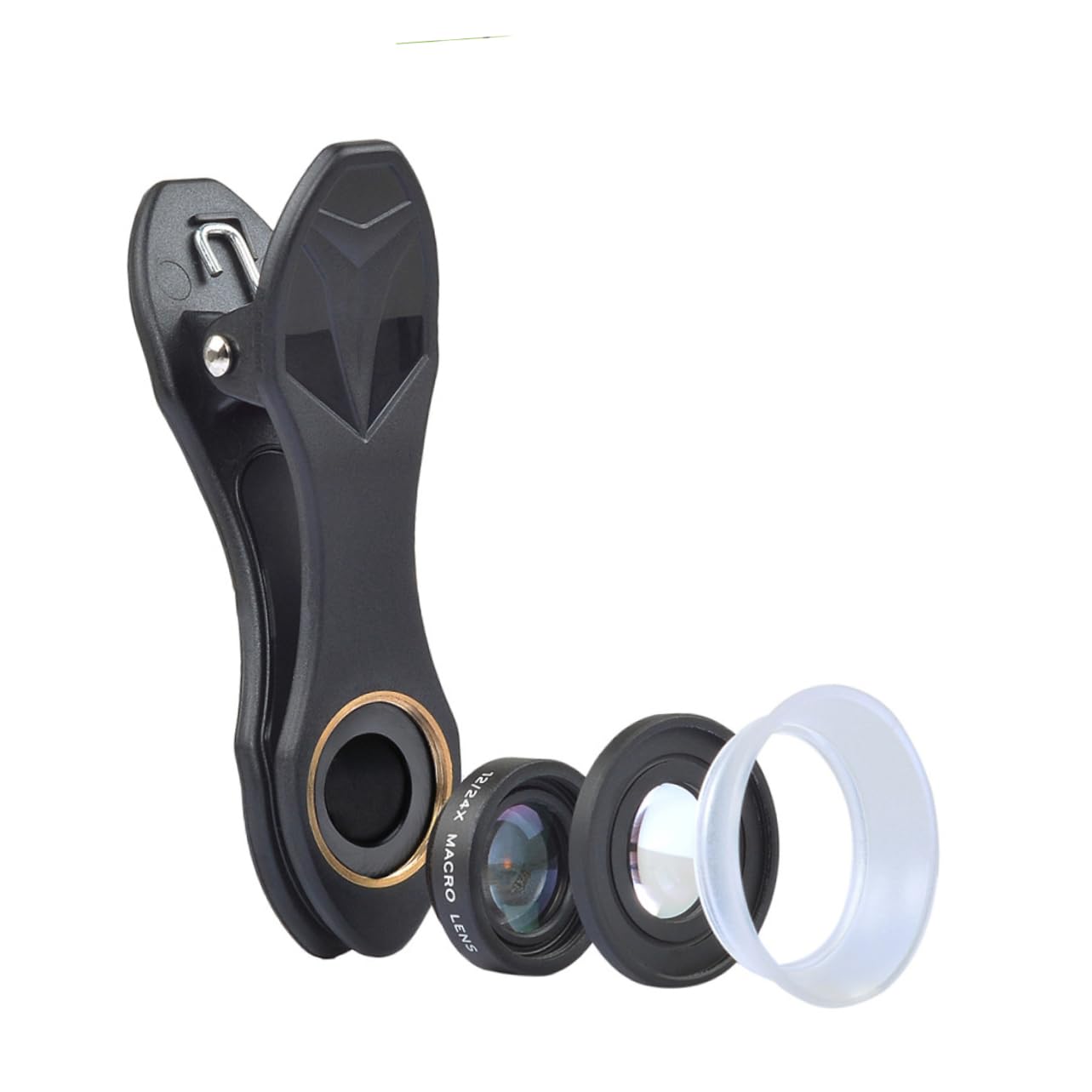 OSALADI Smartphone Camera Lens Clip 2-in-1 Mobile Macro Lens 12/24x Phone Camera Lenses Easy Install Aluminum Alloy