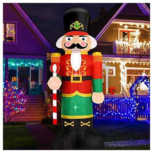 WAYDEKO Christmas Inflatable Nutcracker Soldier Yard Decoration Lighted Blow Up Christmas Garden Lawn Decor 8 Feet (Nutcracker-3)