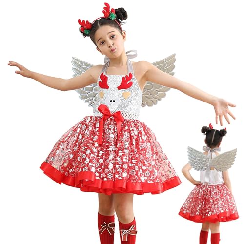 Disfraz de alce de Navidad para niña con tul y alas de carnaval de 3 piezas 1