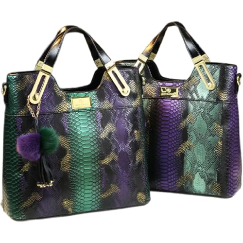 Large Serpentine Leather Women's Top Handle Satchel Handbags Fashion Chain Bag Tassel Purses Shoulder Messenger Bags3