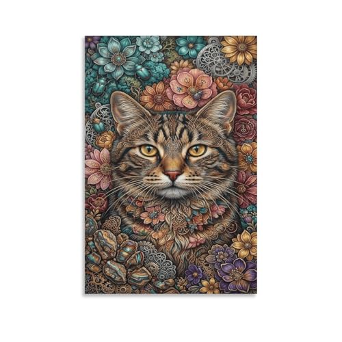 Cuadro de gato steampunk de 20x30inch para revivir paredes aburridas