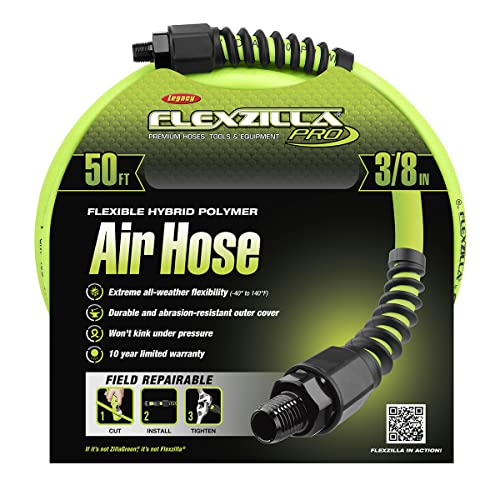 Legacy Manufacturing HFZP3850YW2 Flexzilla Pro Air Hose, 1/4" MNPT Fittings, 3/8" (inches) x 50' (feet) - Image 2