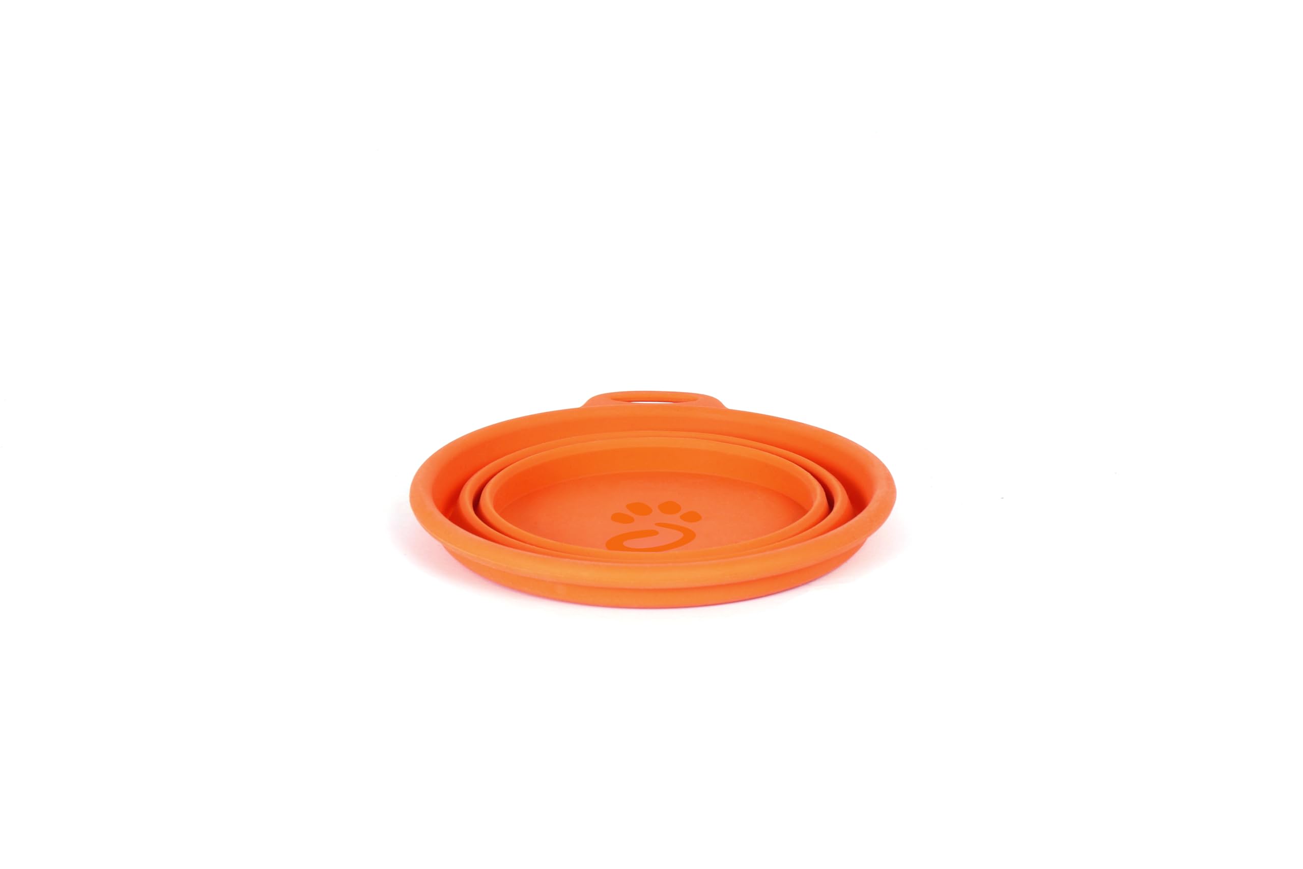 Mountain Paws Silicone Collapsible Dog Bowl With Attachment Loop, Orange, 0.9L - Image 4