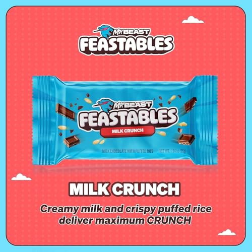 Image of DECADENT FOODS Mr.Beast Feastables Combo Pack (Almond & Milk Crunch) Creamy Smoothness Delicious Chocolate Bar Each 60Gm (Pack Of 2) New Pack