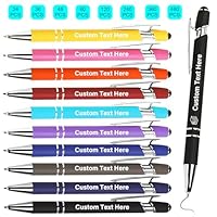 1-480 Pcs Personalised Pens Bulk, Personalised Pen Metal Ballpoint Pens with Stylus Tip Customised Engraving Pen with LOGO/Text Message Business Promotions School Office Supplies Gifts (Style 1)