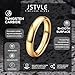 Jstyle 4mm Tungsten Rings for Men Women Hypoallergenic Wedding Band Rings Gold Domed High Polish Comfort Fit Size 10 Not Tarnished