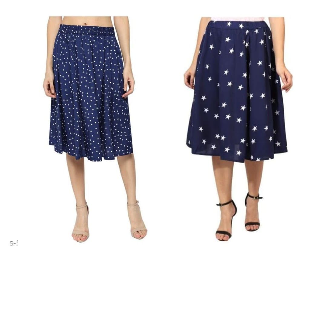 MAIYYA Collection Floral Print Mid Calf Length Women Panel Polyester Skirt COPY-IBPNL-COMBO-2043-N-picture-47