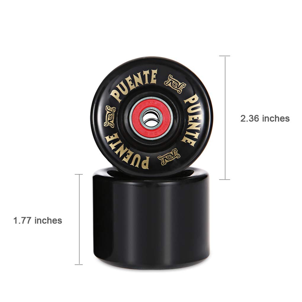 Ruedas de monopatín 60 x 45 mm de alta resistencia para deportes al aire libre (negro)