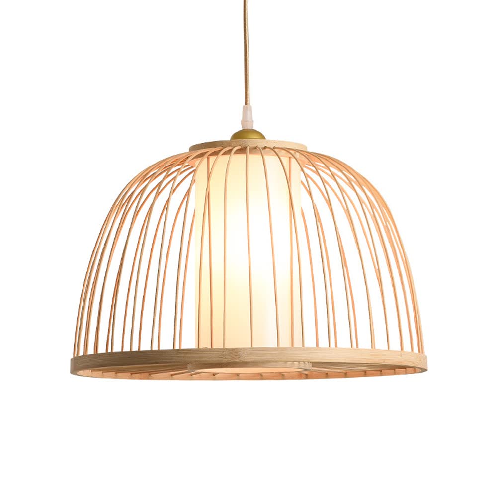 Lampe en bambou naturel fait main, suspension style chinois poétique