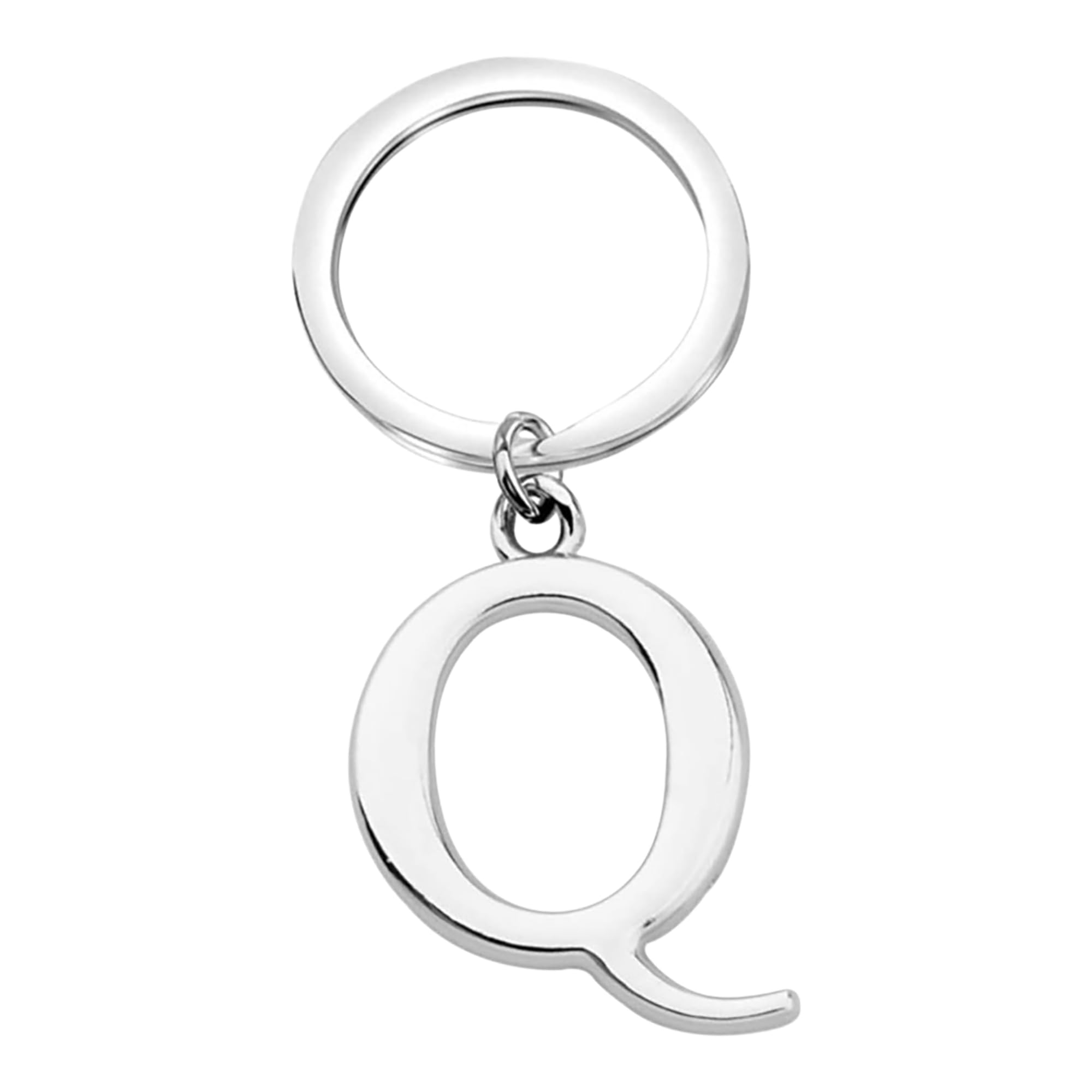 Rohans Keyring Letter - Initial Alphabet Key Ring Charm Silver and Gold (Silver, Q)