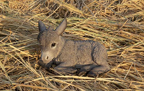 Estatua de Burro Bebé Acostado en Resina miniatura 7