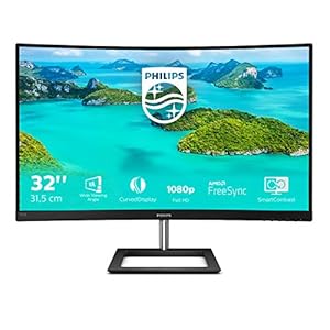 Philips 322E1C – 32 inch FHD Curved Monitor,75Hz, 4ms, VA, AMD FreeSync, Smart Image, Flicker free (1920 x 1080 , 250 cd…