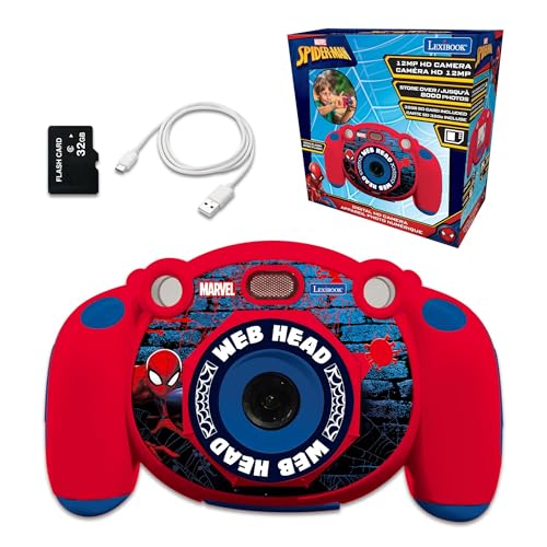Lexibook Spiderman - Kinder-Digitalkamera, Foto- und Videofunktion, Spiele, 32GB SD-Karte inklusive - DJ080SPLXB