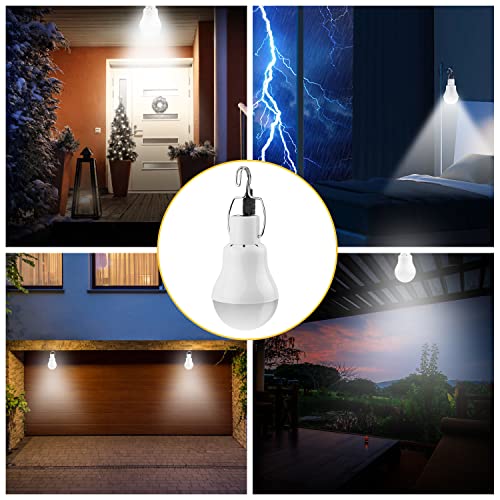 Beinhome Solarlampen für Außen 130Lumen 800mAh mit Solarpanel,Portable Solar LED Glühbirne,3,5m USB Kabel,Campinglampe… – Bild 6