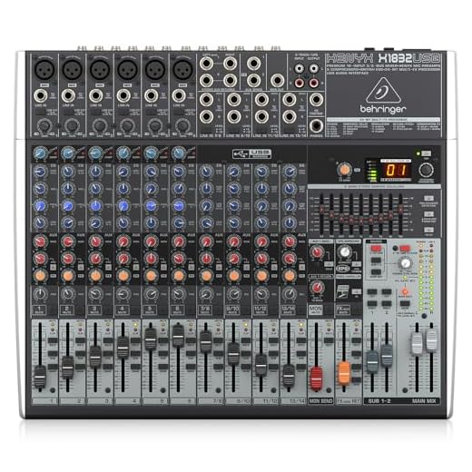 Behringer Xenyx X1832USB Premium 18-Input 3/2-Bus Mixer with USB/Audio Interface,Black