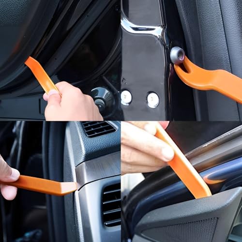 LPZMPZ Hebelwerkzeug Auto Demontage Türverkleidung Werkzeug Auto Zierleistenkeile Loesezange Pry Tool mit Stemmhebel Lösehebel Kunststoffkeile Lösewerkzeug Set für KFZ Türverkleidung Clips Satz