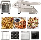 SuMuuhYou French Fry Cutter, Stainless Steel Professional Vegetable and Potato Cutter, 2 Size Blade, Perfect for Cutting Potatoes Carrots Cucumbers
