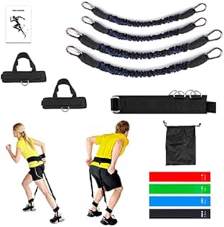 Vertical Jump Trainer Equipment Leg Strength Resistance Training Bands Set for Speed and Agility Squat Training, Bounce Trainer Set for Boxing Tennis Softball Volleyball Basketball Football Training