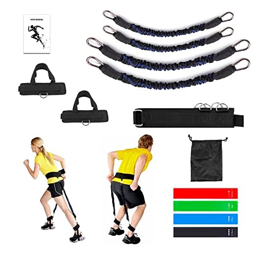 Vertical Jump Trainer Equipment Leg Strength Resistance Training Bands Set for Speed and Agility Squat Training, Bounce Trainer for Boxing (B)